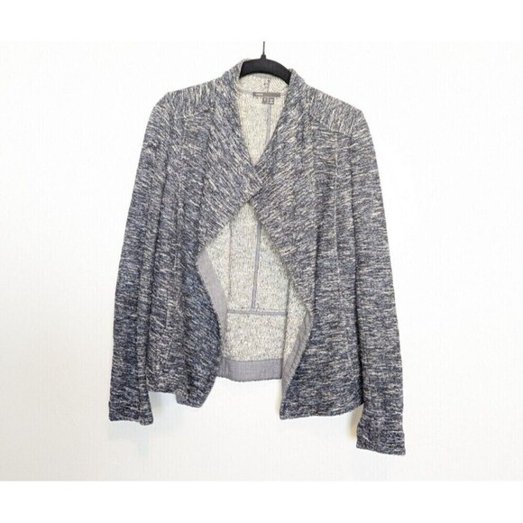 Vince Jacket Womems Small Blue Tweed Drape Neck Office Business Career Academia - Picture 1 of 11